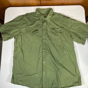 Ecko Unltd Men's Casual Button-Down Shirt XXL Green 100% Cotton